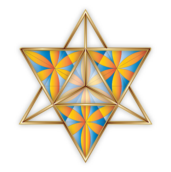 Merkaba Sacred Geometry מרכבה Merkavah-Flower of Life-Gold Wall Art-A4 PDF-Kabbalah Décor-Star Tetrahedron Geometric Print-DOWNLOAD HALELUYA