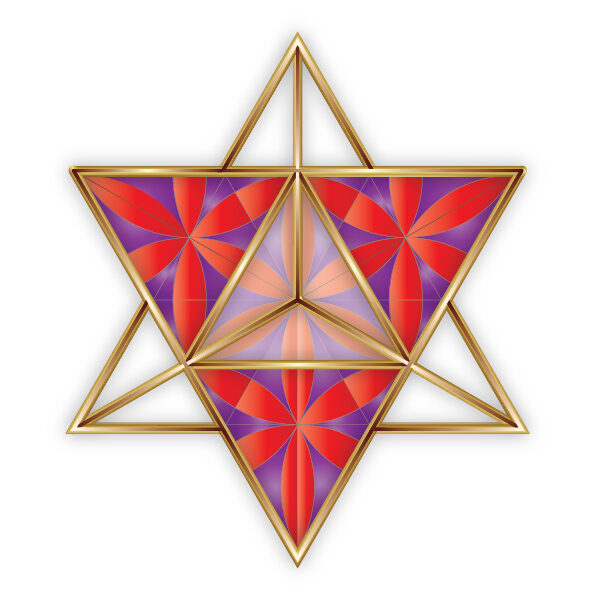 Merkabah Sacred Geometry מרכבה Merkava-Flower of Life-Gold Wall Art-A4 PDF-Kabbalah Décor-Star Tetrahedron Geometric Print-DOWNLOAD HALELUYA
