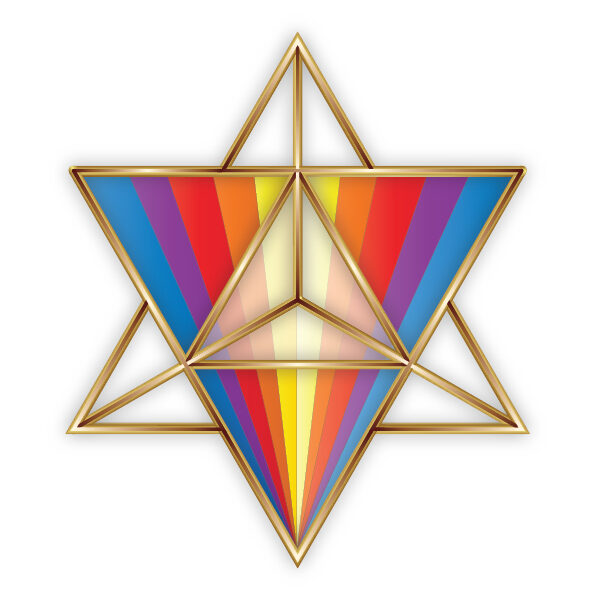 Merkaba Sacred Geometry מרכבה Merkavah-Geometric-Décor Wall Art-A4 Print PDF-Kabbalah Star Tetrahedron Gold Rainbow Colors-DOWNLOAD HALELUYA