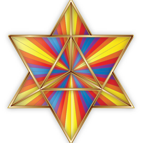 Merkaba-Merkabah-Merkavah-Kabbalah Wall Art Décor-Sacred Geometry-Geometric Print-A4 PDF-Star Tetrahedron-Rainbow Colors-DOWNLOAD HALELUYA