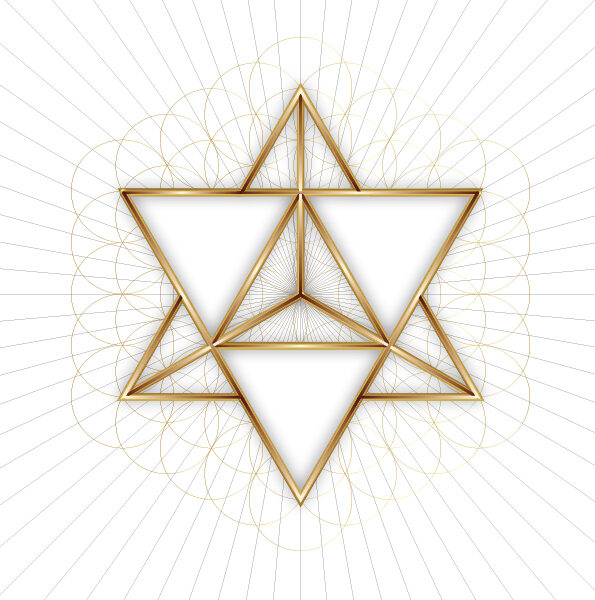 Merkaba Sacred Geometry מרכבה Merkavah-Flower of Life-Gold Wall Art-A4 Print PDF-Kabbalah Décor-Star Tetrahedron Geometric-DOWNLOAD HALELUYA